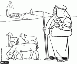 Bethlehem yıldızı ve çoban boyama