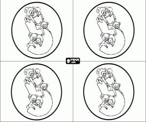 Beş doğum günü kartları boyama