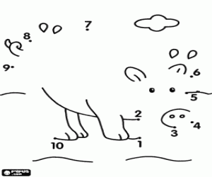 Bir domuz çizmek için noktalar bağlayın boyama