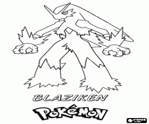 Blaziken, bir Pokemon boyama