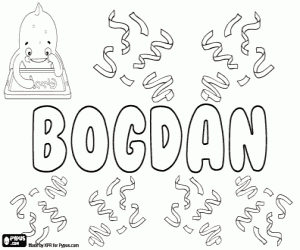 Bogdan, çocuk için isim boyama