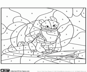 Boruları, numaraları ile ejderha boyama