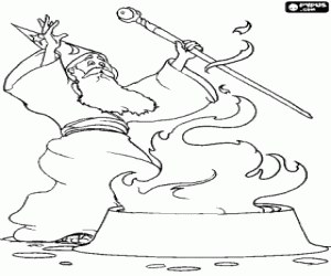 Büyücü bir büyülü öğeler boyama