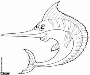 Büyük bir kılıç balığı boyama