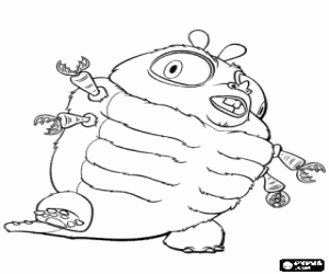 Bir canavar, dev bir böceğe boyama