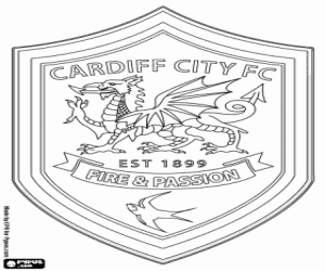 Cardiff City FC amblemi boyama