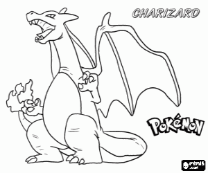 Charizard, bir Pokemon evrimi boyama