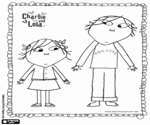 Charlie ve Lola kahramanları boyama