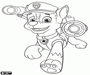 Chase, Paw Patrol, polis köpeği boyama