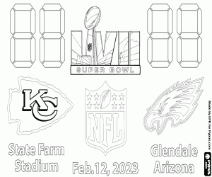 Chiefs vs Eagles, Super Bowl 2023 boyama