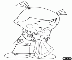 Chloe onu battaniye sarılma boyama