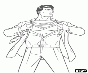 Clark Kent Süpermen haline gelir boyama