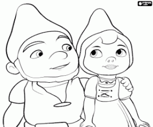 Cüceler Gnomeo ve Juliet boyama