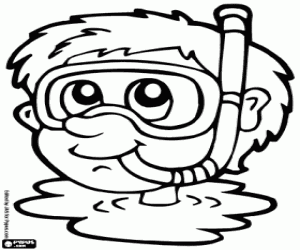 Dalgıç'ın kafasını dışarı su boyama