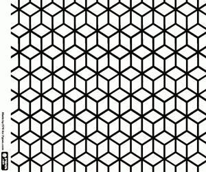 Desen, izometrik görünümünde küpleri boyama