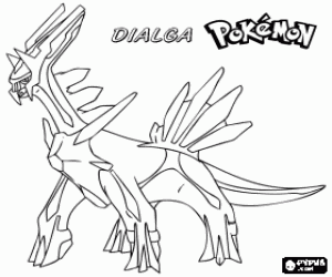 Dialga, bir ejderha Pokemon boyama