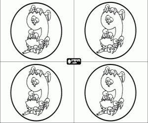 Bir dokuz doğum günü davetiyesi boyama