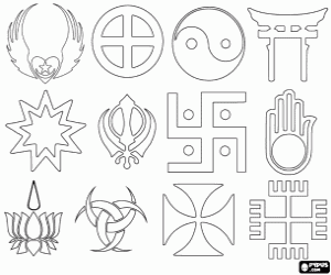 Dünya Dinleri sembolleri boyama