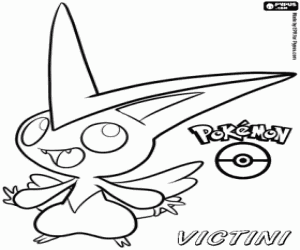 Efsanevi Pokémon Victini boyama