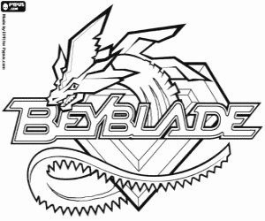 Ejderha ile Beyblade logosu boyama
