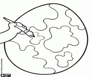 Elle boyanmış Paskalya yumurtası boyama