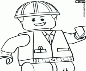 Emmet bir Lego karakter boyama