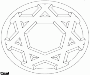 Escher stil döngüsel mandala boyama