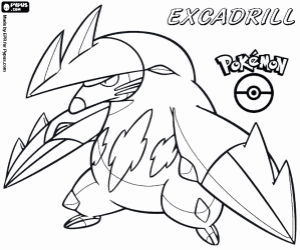 Excadrill, bir yeraltı pokemon boyama