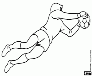 Bir eylem bir futbol kaleci boyama