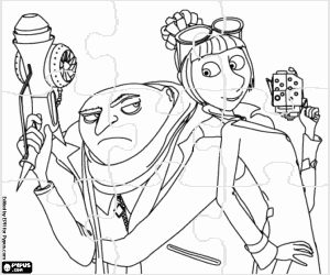 Eylem Gru ve Lucy bulmaca boyama