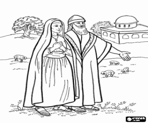 Eyyub Peygamber ve eşi boyama