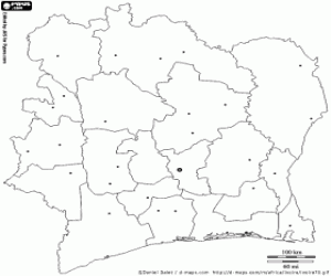 Fildişi Sahili Haritası boyama