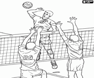 File yakınındaki voleybolcular boyama