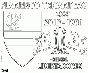 Flamengo, üç kez Libertadores şampiyonu boyama