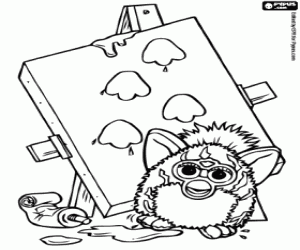 Furby ve sanat eserleri boyama