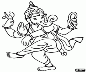 Ganesha Diwali içinde dans boyama