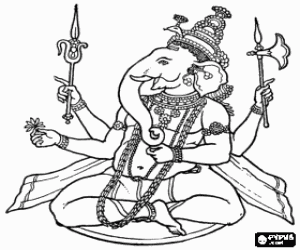Ganesha, Hinduizm tanrısı boyama