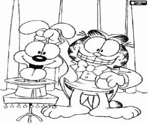Garfiled ve Oddie büyüsü boyama