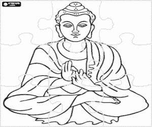 Gautama Buddha puzzle boyama