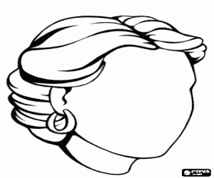 Genç bir kadının kafa çekmek boyama