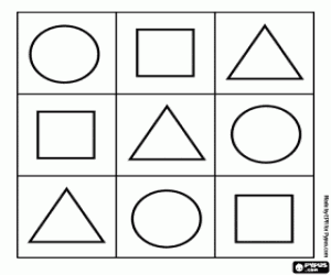 Geometrik şekilleri öğrenmek için boyama