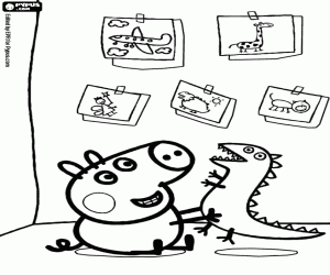 George ve dinozor oyuncak boyama