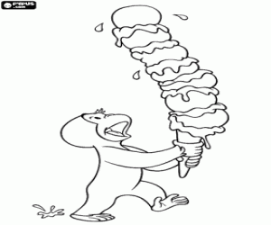 George bir dondurma ile maymun boyama