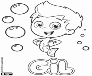 Gil, Bubble Guppies karakteri boyama