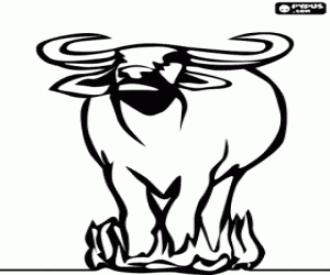 Gnu Afrika savana üzerinde boyama