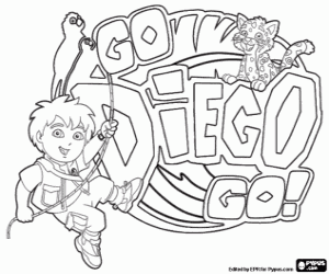 Go, Diego, Go! logosu boyama