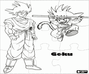 Goku ile Dragonball yapboz boyama