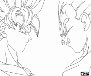 Goku ve Vegeta, yüz yüze boyama