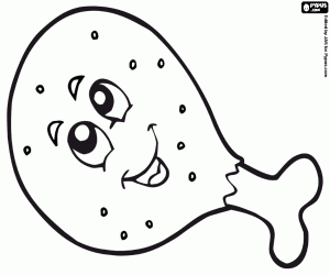 Gülümseyen tavuk uyluk boyama