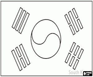 Güney Kore bayrağı boyama